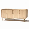 Bamboo sideboard with four storage compartments and gold legs 150 x 45 x 70cm