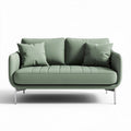 Modern upholstered loveseat in mint green fabric with stainless steel legs 150 x 80 x 75cm