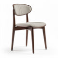 Wooden dining chair with fabric seat grey 45 x 45 x 80cm